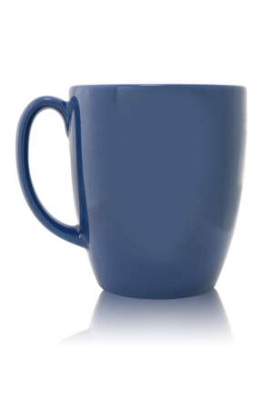Blue cup  on white backgroundの写真素材