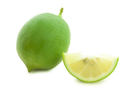 Fresh green limes (clipping path included)の写真素材