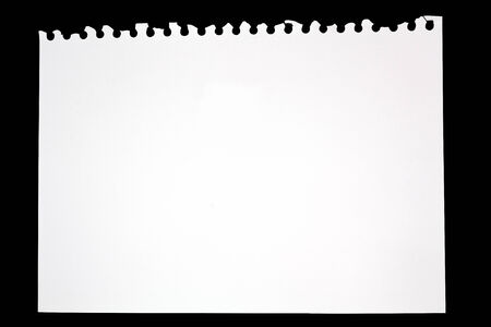 Torn Sheet of Paper From Drawing book on black background,  file includes a excellent clipping pathの写真素材