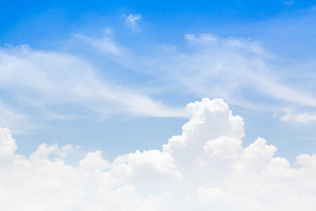 White clouds in a blue sky.の写真素材