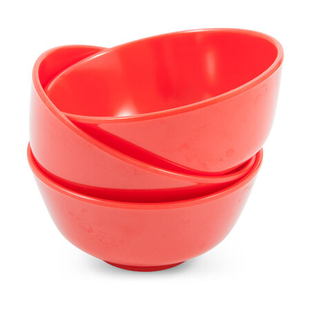red bowl isolated on white background, file includes a excellent clipping pathの写真素材