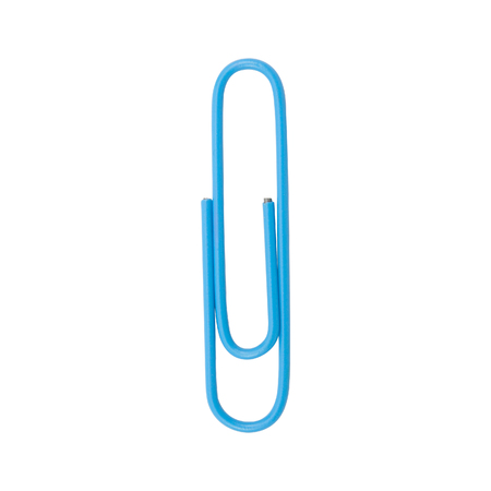 Blue Paper Clip isolated on white background,  file includes a excellent clipping pathの写真素材