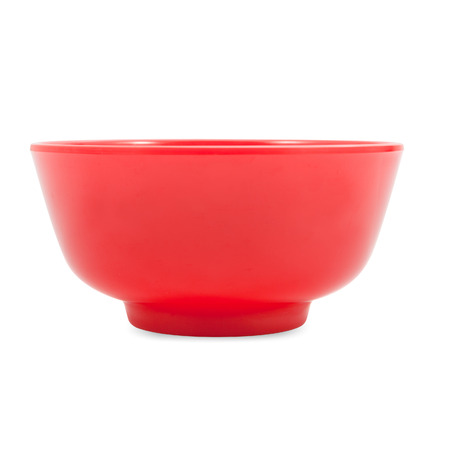 red bowl isolated on white background, file includes a excellent clipping pathの写真素材