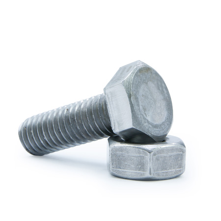 bolts and nuts isolated on white background,  file includes a excellent clipping pathの写真素材