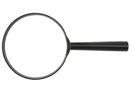 magnifying glass isolated on white background,  file includes a excellent clipping pathの写真素材