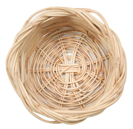 on top Basket  isolated on white,  file includes a excellent clipping pathの写真素材