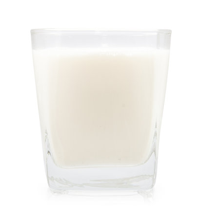 glass of milk for whiskey isolated on whiteのeditorial素材