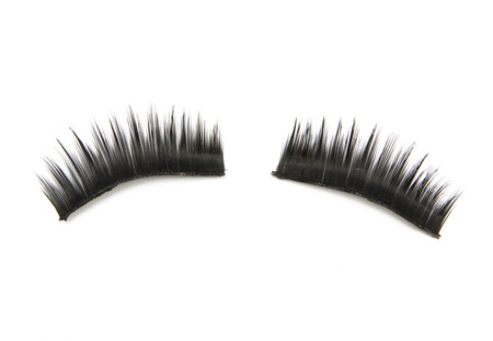false eyelashes isolated on whiteの写真素材