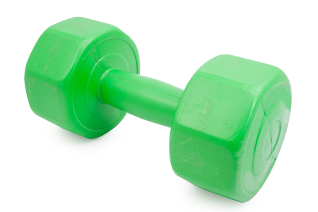 dumbbell isolated on white background,  file includes a excellent clipping pathの写真素材