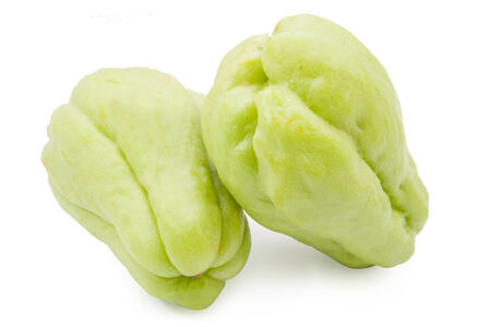 chayote on white backgroundの写真素材