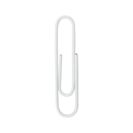 white Paper Clip isolated on white background,  file includes a excellent clipping pathの写真素材