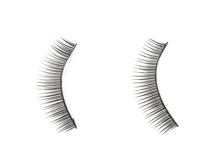 false eyelashes isolated on whiteの写真素材