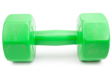 dumbbell isolated on white backgroundの写真素材