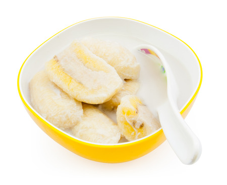 banana in coconut milkの写真素材