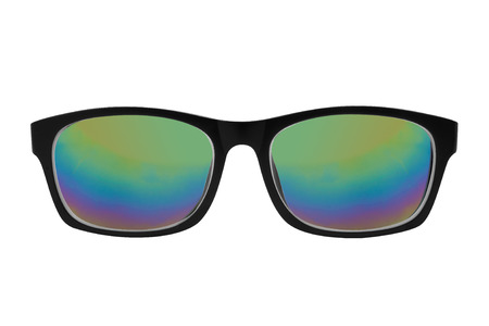 black eye sun glasses  isolated on white background,  file includes a excellent clipping pathの写真素材