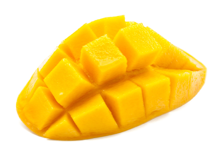 slice of mango on a white backgroundの写真素材
