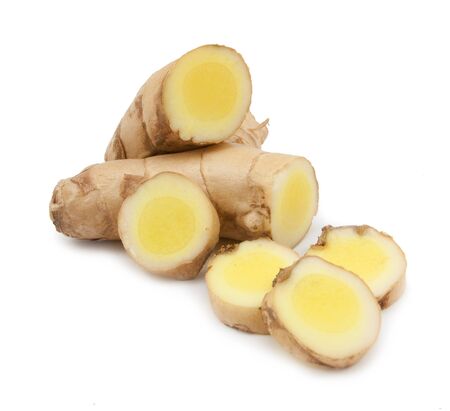White Turmeric  isolated on whiteの写真素材