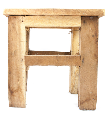 small wooden chair on white backgroundの写真素材