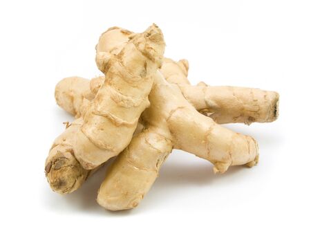 White Turmeric  isolated on whiteの写真素材
