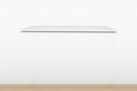 white wooden shelf wall for product display with in roomの写真素材