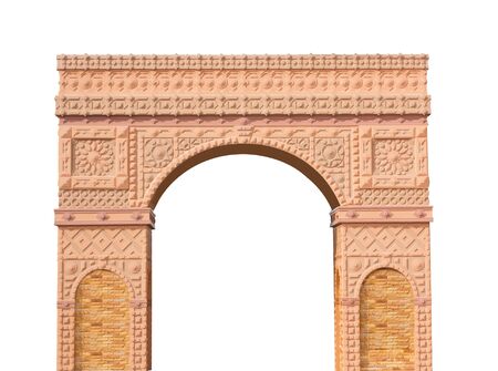 roman columns gate isolated on whiteの写真素材