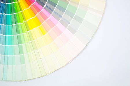 Paint colour palette in close-up.の写真素材