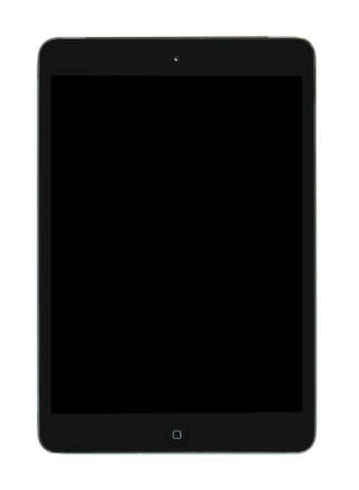 Tablet computer isolated on black background