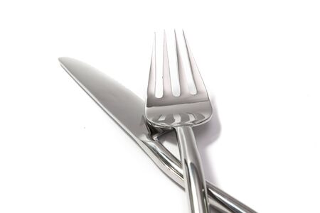 knife and fork isolated on white background