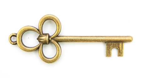old key isolated on white backgroundの写真素材