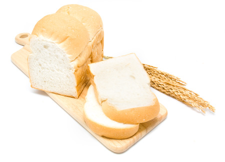 sliced bread on white background