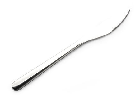 steel metal table knife isolated over white background