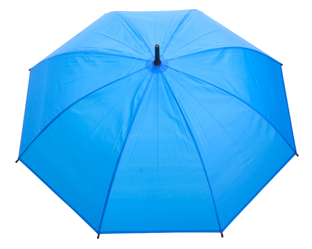 bule umbrella isolated against white backgroundの写真素材