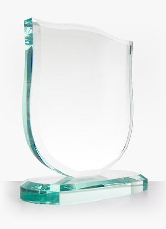 Beautiful realistic blank glass trophy awardの写真素材