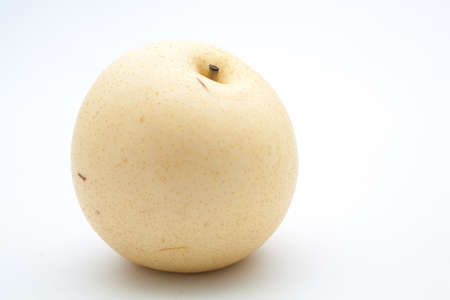 chinese pear on white backgroundの写真素材