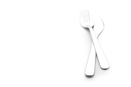 knife and fork isolated on white background
