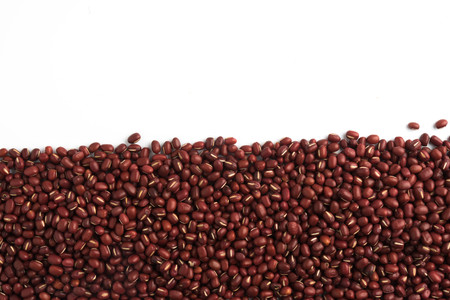 red beans on the white backgroundの写真素材