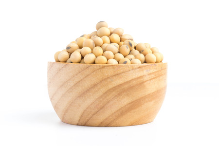 soybean on cup isolated  top viewの写真素材