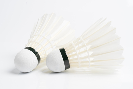 Shuttlecock on white backgroundの写真素材