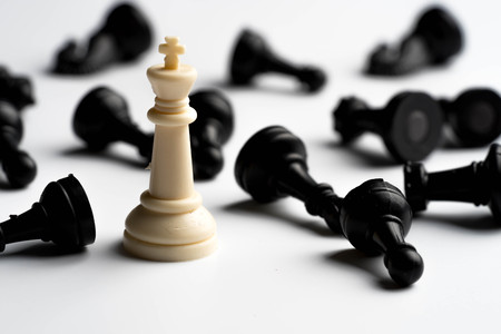 marble chess pieces marble king chess at centerの写真素材