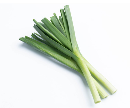 young-green garlic isolated on white background