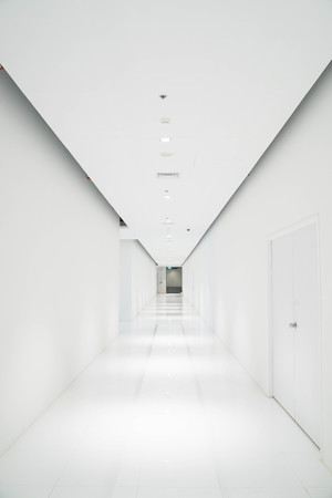 White empty corridor interior contemporary open space designの写真素材
