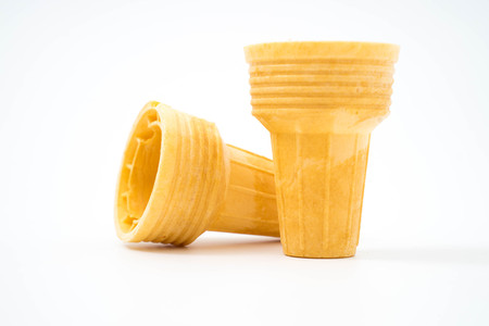Empty ice cream cone isolated on white