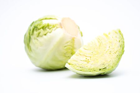 cabbage isolated on white backgroundの写真素材