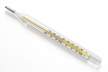 mercury thermometer medical equipment isolated
