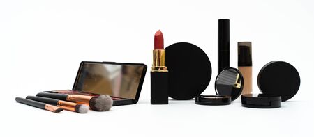 set decorative cosmetics on whiteの写真素材