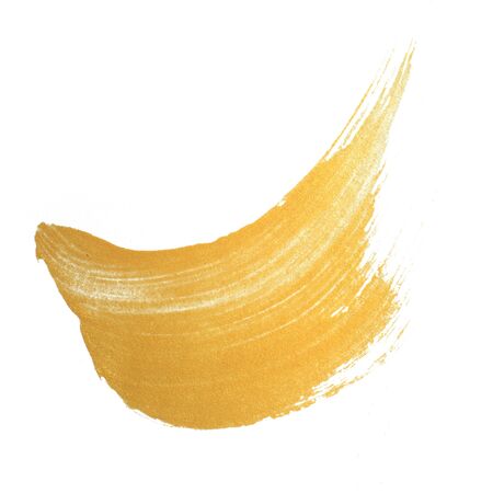 Gold texture paint stain on whiteの写真素材