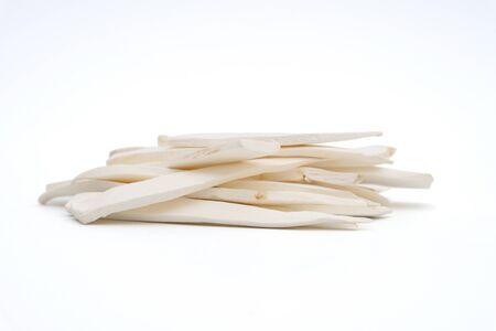 Shan yao dried chinese yam isolated  on whiteの写真素材