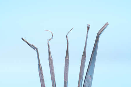 tooth dentist on blue background