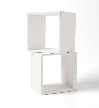 simple box display mockup customizing  on whiteの写真素材