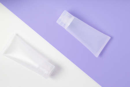 green banners ribbons label on white background